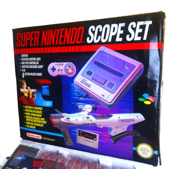 Super Nintendo Scope SET + 4 Juegos - 1992 (CIB)